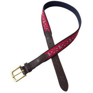 Vineyard Vines Hockey Sticks Pucks Webbed Belt Size 34 Brind' Amour Owned
